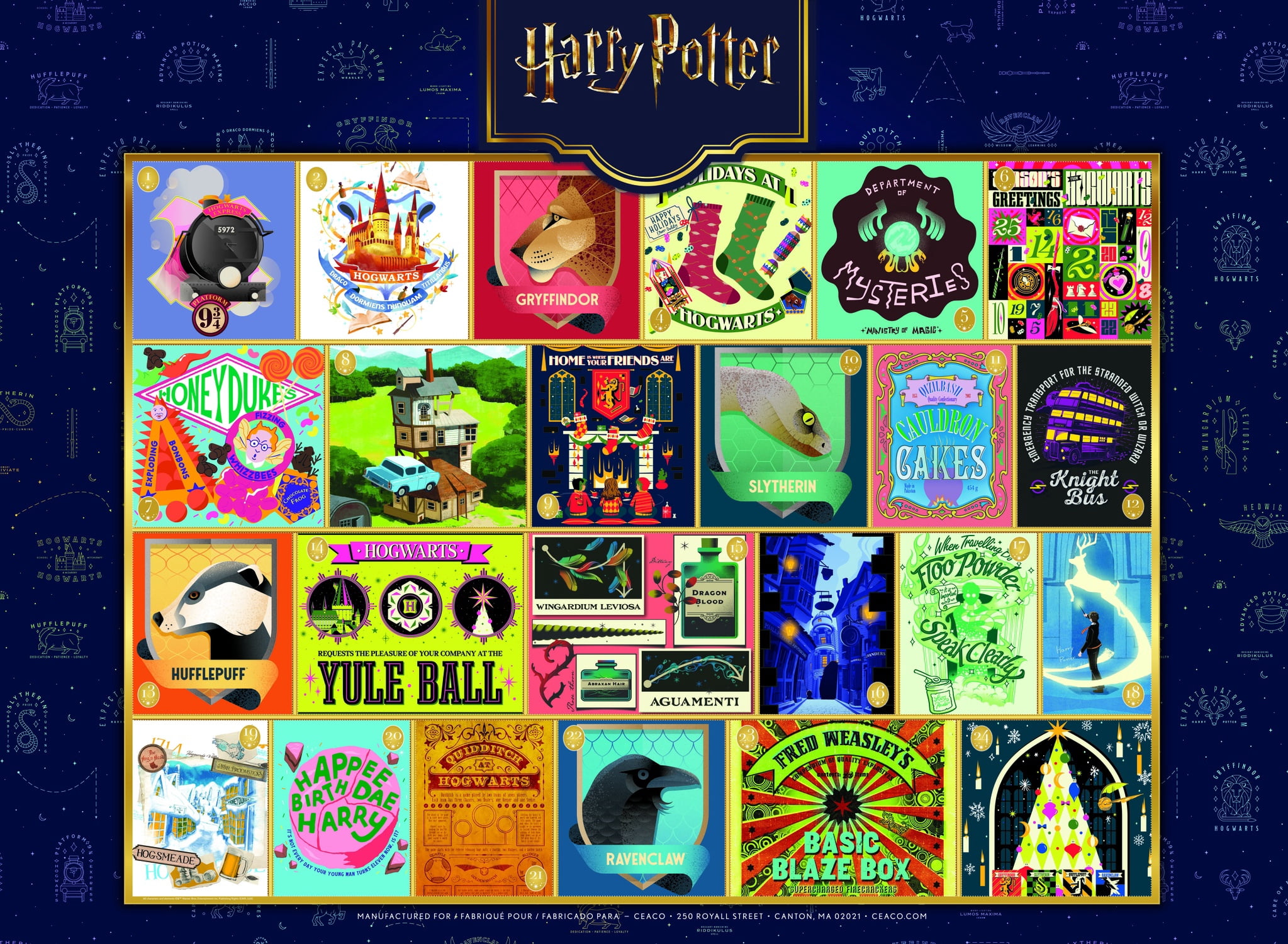 Ceaco Harry Potter 24-Day Advent Calendar Interlocking Jigsaw Puzzle for Adults Ages 14+