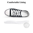 thumbnail image 2 of Women's Low‑Top Canvas Tennis Sneakers, Lace‑Up Casual Walking Flat Shoes, Black 8, 2 of 7