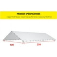 thumbnail image 2 of 10 x 20 Ft Carport Replacement Canopy Cover Garage Top Tent Shelter Tarp with Free 48 Ball Bungee Cords,White(Only Cover, Frame Not Include), 2 of 8