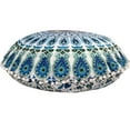 thumbnail image 2 of Stylo Culture Indian Round Throw Pillows For Bedroom Indian Mandala Floor Pillow Printed Floor Cushion Cover Blue Large 32x32 Decorative Bohemian Pom Pom Lace Cotton Peacock Feather 1 Pc, 2 of 4