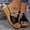 Black, variant on Viluyesy Womens Platform Sandals, Summer Beach Wide Width Thick Sole Fashion Slip-On Wedge Shoes Gold