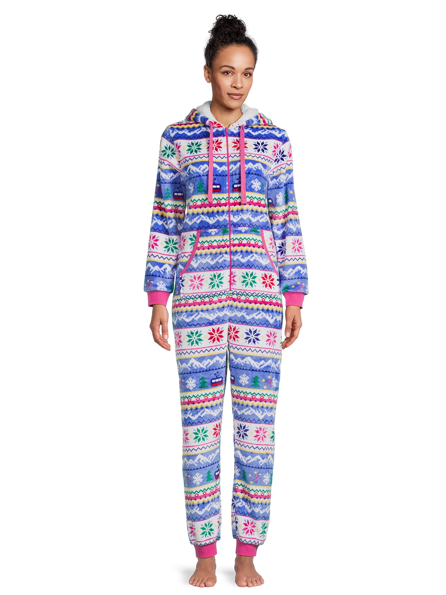 Holiday Time Women’s Print Union Suit, Sizes XS-3X