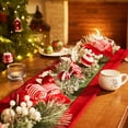 thumbnail image 6 of Valery Madelyn 6 ft Pre-Lit Christmas Garland Red White Lighted Garland with Striped Bow & Red Candy & Ornament Perfect for Wedding Valentine's Day Party Window Table Decoration, 6 of 8