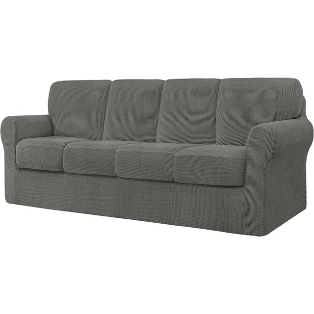 CHUN YI Stretch Checks Spandex Sofa Cover Separate Backrests Cushions Cover Slipcover