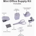 thumbnail image 2 of Mini Office Supply Kits – Includes Mini Stapler,Scissors, Staple Remover, Staples, Tape Dispenser (White), 2 of 7