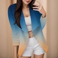 thumbnail image 4 of Vedolay Top Women's Casual Puff Long Sleeve Open Front Work Office Blazers Jacket,Blue XL, 4 of 5