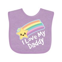 Inktastic I Love My Daddy Boys Girls Star Rainbow Boys or Girls Baby Bib