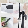 thumbnail image 3 of Wowow Single-Handle Floor Mount Freestanding Tub Faucet with Hand Shower and Waterfall Spout in Matte Black, 3 of 7