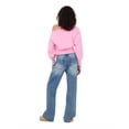 thumbnail image 5 of Forever 21 Women's Pink Off-the-Shoulder Sweatshirt, New York Graphic Print for Casual Streetwear Style, XS, 5 of 6