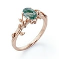thumbnail image 4 of JeenMata Inspired by Nature - 1.3 Carat Oval Shape Milky White Moss Green Agate - Four Prong Setting Engagement Ring - 18K Rose Gold Plating over Silver, 4 of 7