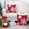 thumbnail image 3 of Fundas de almohada de invierno de Papá Noel con copos de nieve bordados, suaves, gruesas, cuadradas y sólidas, paquete de 2, 18 x 18 pulgadas, 3 of 5