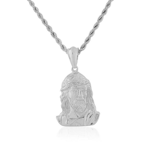 EDFORCE Stainless Steel Extra Large Hip-Hop Jesus Mens Pendant Necklace, 24"