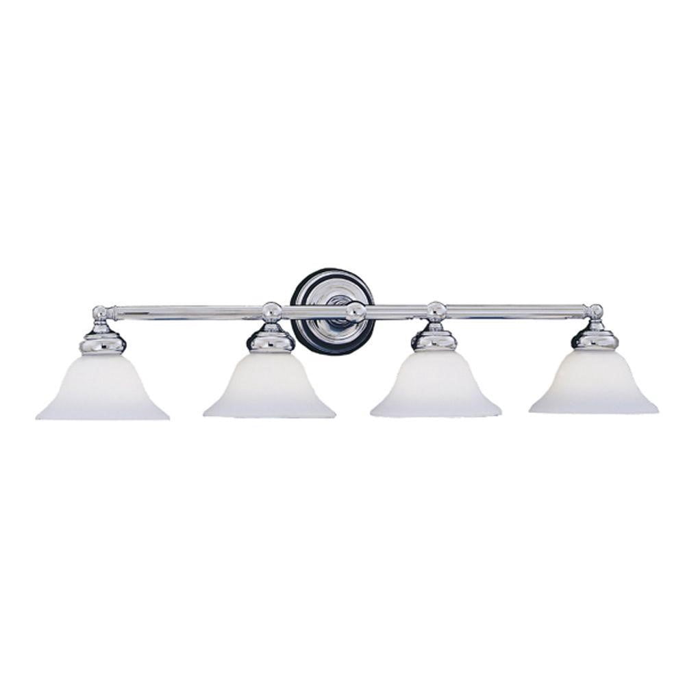 Designers Fountain Opal Essence Chrome 4 Light Bathroom Vanity Light Fixture, 4964-CH
