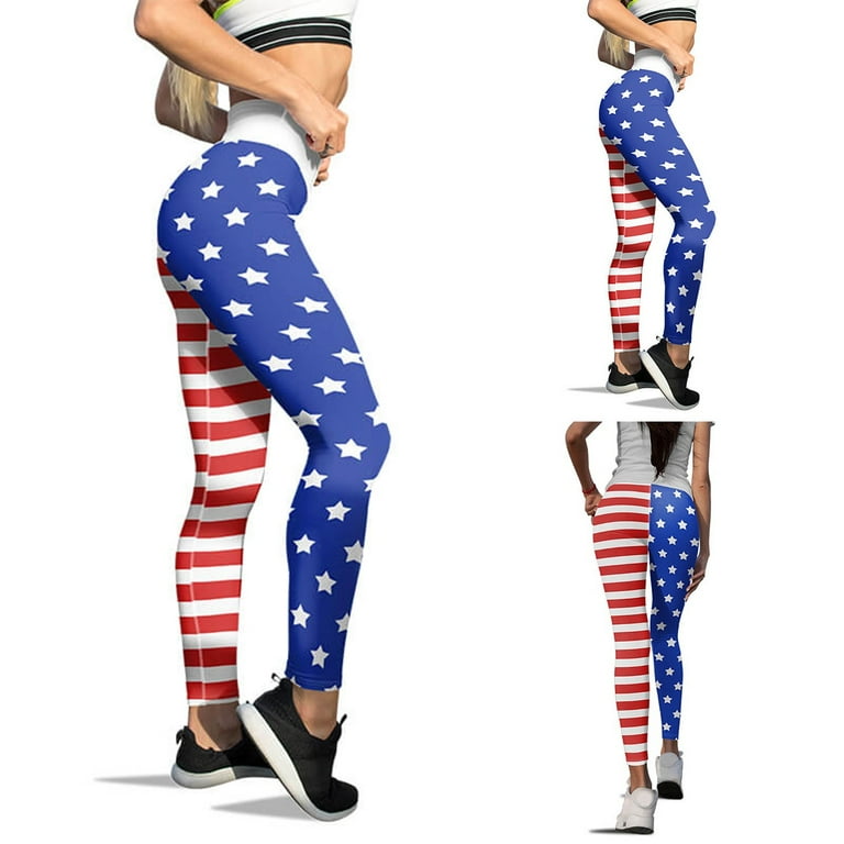 TOWED22 4Th of July Womens Leggings USA Flag July Fourth Stretchy