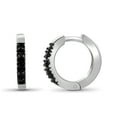 thumbnail image 4 of JewelersClub Black Diamond Earrings Women – Accent Black Diamonds Sterling Silver Hoop Earrings Small – Hypoallergenic Hoop Earrings – Small Hoop Earrings Diamond – Black Hoop Earrings for Women, 4 of 4