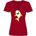 thumbnail image 3 of Inktastic Cute Shark, Little Shark, Yellow Shark, Sea Animal Women's V-Neck T-Shirt, 3 of 5