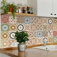 thumbnail image 3 of Mi Alma Floral Brown Tile Stickers - Removable Vinyl 4x4, 24 pcs, 3 of 11
