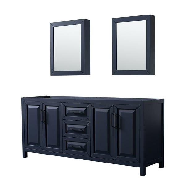 Wyndham Collection Wcv252580dcxsxxmed Daria 79" Double Free Standing Vanity Cabinet - Dark