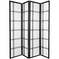 Double Cross Folding Shoji 4 Panel Screen Room Divider