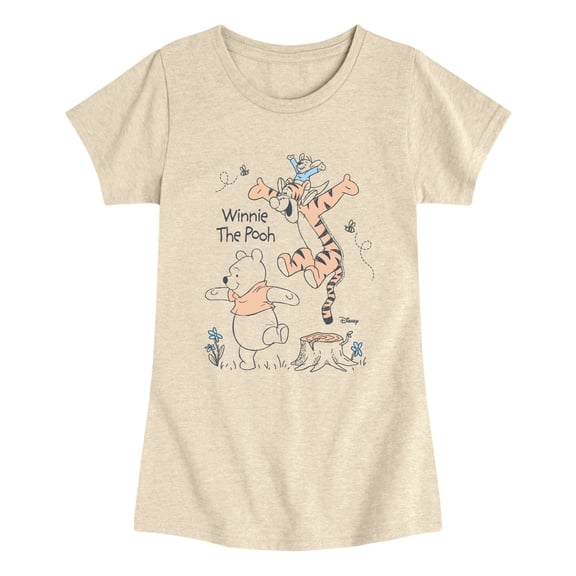 Winnie the Pooh - Pooh Tigger and Roo - Youth Girls Fitted Short Sleeve T-Shirt