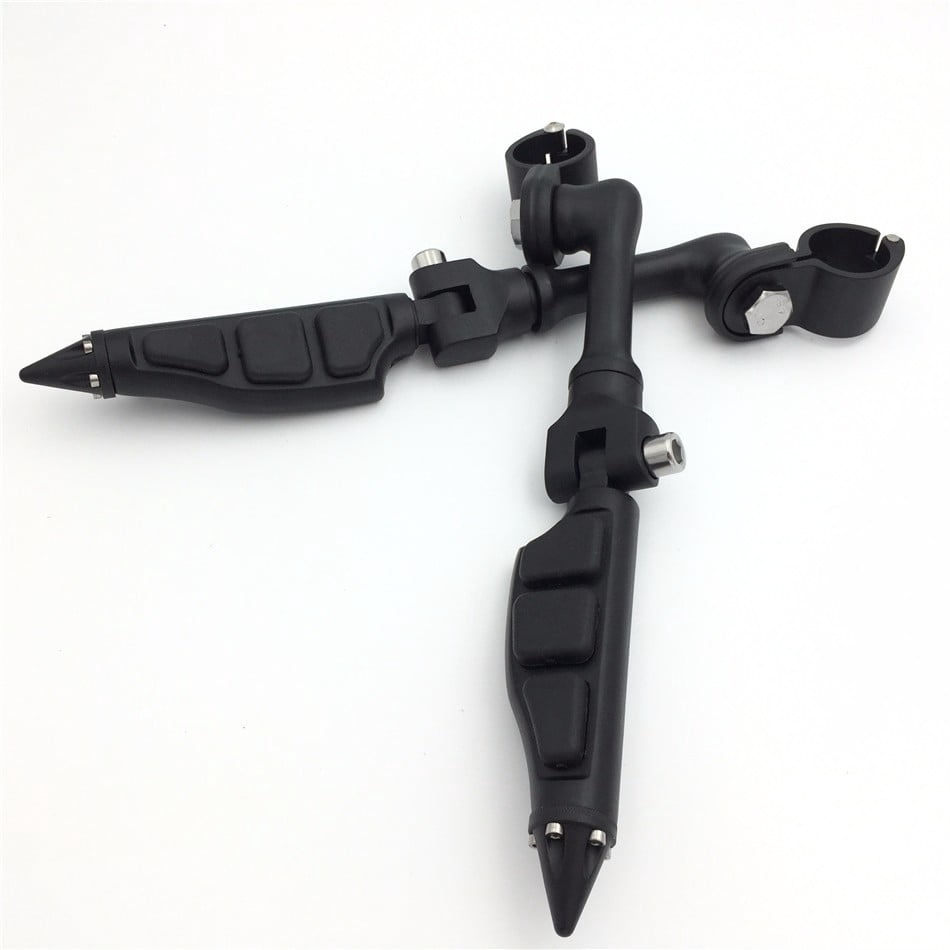 Black 360-Degree Adjustable Highway Footpeg Mounting Kit For 1.5-inch Harley Engine Guard – HONGK