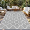thumbnail image 2 of Grey Moroccan Outdoor Rug 6x9 Ft - Reversible Patio Rug Outdoor Camping Rugs, Vintage Ethnic Abstract Geometric Stripes Indoor Outdoor Area Rugs, Non-Slip Outdoor Carpet Runner for Deck/Porch, 2 of 8