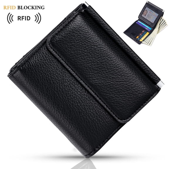 Gmdisc Wallet for Women Slim, Genuine Leather Bifold Minimalist Purse Small Womens Wallet with RFID Blocking