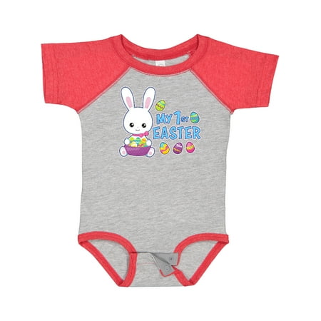 

Inktastic My 1st Easter with Bunny and Easter Basket Boys Baby Bodysuit