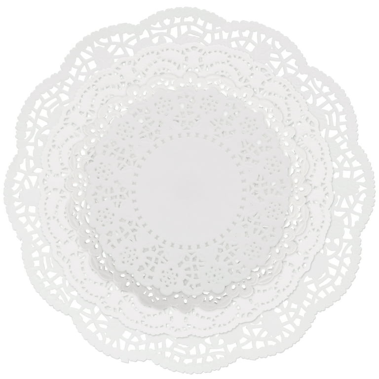 Scalloped Round Paper Doilies, Assorted Sizes, White, 32ct
