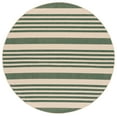 thumbnail image 2 of Safavieh Courtyard Caroline Striped Indoor/Outdoor Area Rug, Beige/Dark Green, 4' x 4' Round, 2 of 10