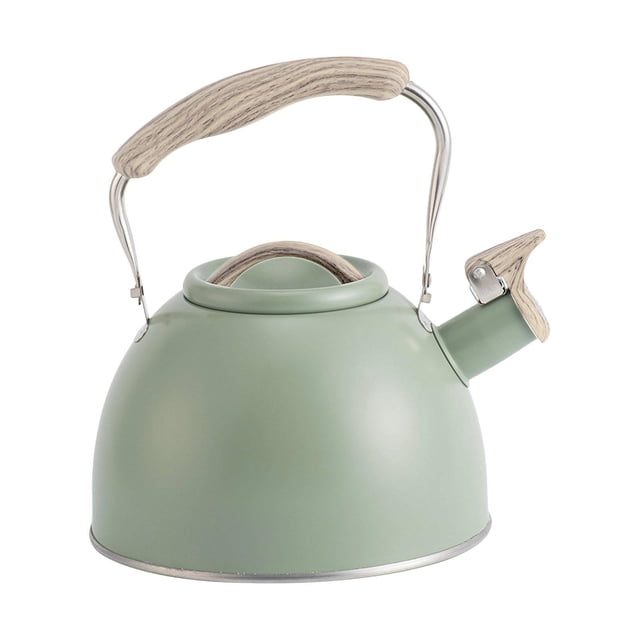 Inteprter Portable Whistling Kettle 3L Large Capacity Water Kettle Juegos de servir café y té Verde claro