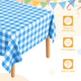 thumbnail image 4 of Uxcell 3Packs Blue and White Gingham Table Cloths 54 x 108 Inches Rectangle Plastic Tablecloth Waterproof Table Cover for Dining Birthday Party Kitchens Picnic, 4 of 6