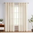 thumbnail image 2 of Curtainking Linen Curtains 84 Inch Length for Living Room Farmhouse Rod Pocket Back Tab Light Filtering Window Drapes for Bedroom Curtains Crude 2 Panels Biege, 2 of 8