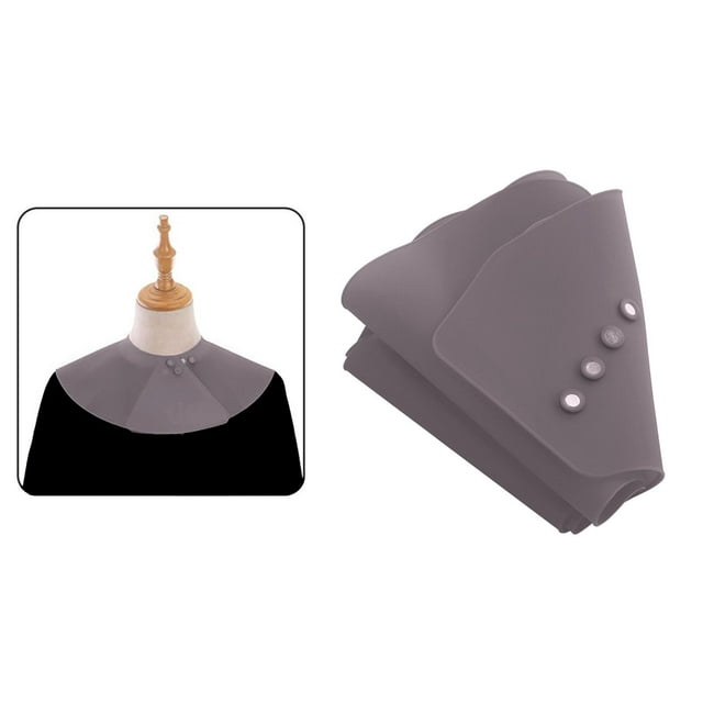 , Cuello de corte de cabello profesion Capa de cuello de protección de cuello de silicona, de broche Impermeable ajustable, para salón Gris