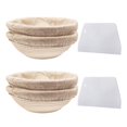thumbnail image 1 of Juego Redondo, 4 Cestas de Levadura para Pan Y Masa de Pan, Cesto de Fermentación Banneton con Lino Inserto, 1 of 8