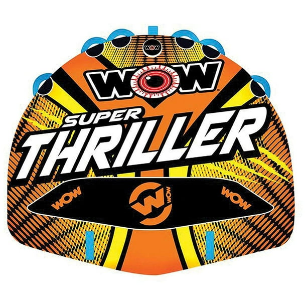 WOW Watersports Super Thriller Inflatable 3-Person Towable Boating Deck Tube