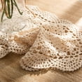 thumbnail image 4 of Holzlrgus Handmade Rectangle Doilies, 2-Piece Handmade Crochet Cotton Doilies Lace Table Crochet Placemats Coaster 10.6x16.9 inch (Beige), 4 of 7