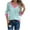 Light Blue, variant on Colorblock Striped Tops for Women Long Sleeve Casual Loose V Neck Pullover T-Shirts Trendy Fall Spring Clothes (XL, Light Blue)