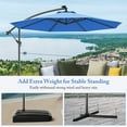 thumbnail image 6 of PetFurnishn Patio Umbrella, 10ft Offset, with Strong Steel Pole and 8 Ribs, Blue Color, for Large Patio Areas, 6 of 9