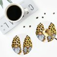 thumbnail image 4 of Fuzoiu Leopard Gnomes Print Leather Coasters Set,Drink Coasters Set of 4,for Tabletop Protection, Durable PVC Coasters,Home Décor and Housewarming Gift-Round Shape, 4 of 6