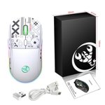 2.4G sans fil Mouse 3600 DPI sans fil Mouse Ergonomique Gaming Mouse RGB Type d'éclairage-C rechargeable pour PC Ordinateur portable T90RGB 3-mode charge -blanc