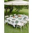 thumbnail image 3 of Green Geometric Outdoor Tablecloth - 52x70 Inch Rectangle Dining Table Cover, Vintage Moroccan Rhombic Bohemia Gray Waterproof Outdoor Table Cloth with Umbrella Hole & Zipper for Picnic/Patio/Party, 3 of 7