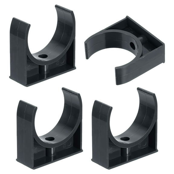 4Pcs Water Pipe Clamps Clips, U-Shaped Holder Buckles for 63mm OD, Black