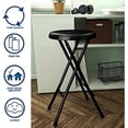 thumbnail image 4 of 24" Vinyl Padded Folding Stool, Multipurpose, Great for Small Spaces, Double Braced, Black, 4-Pack, 4 of 8