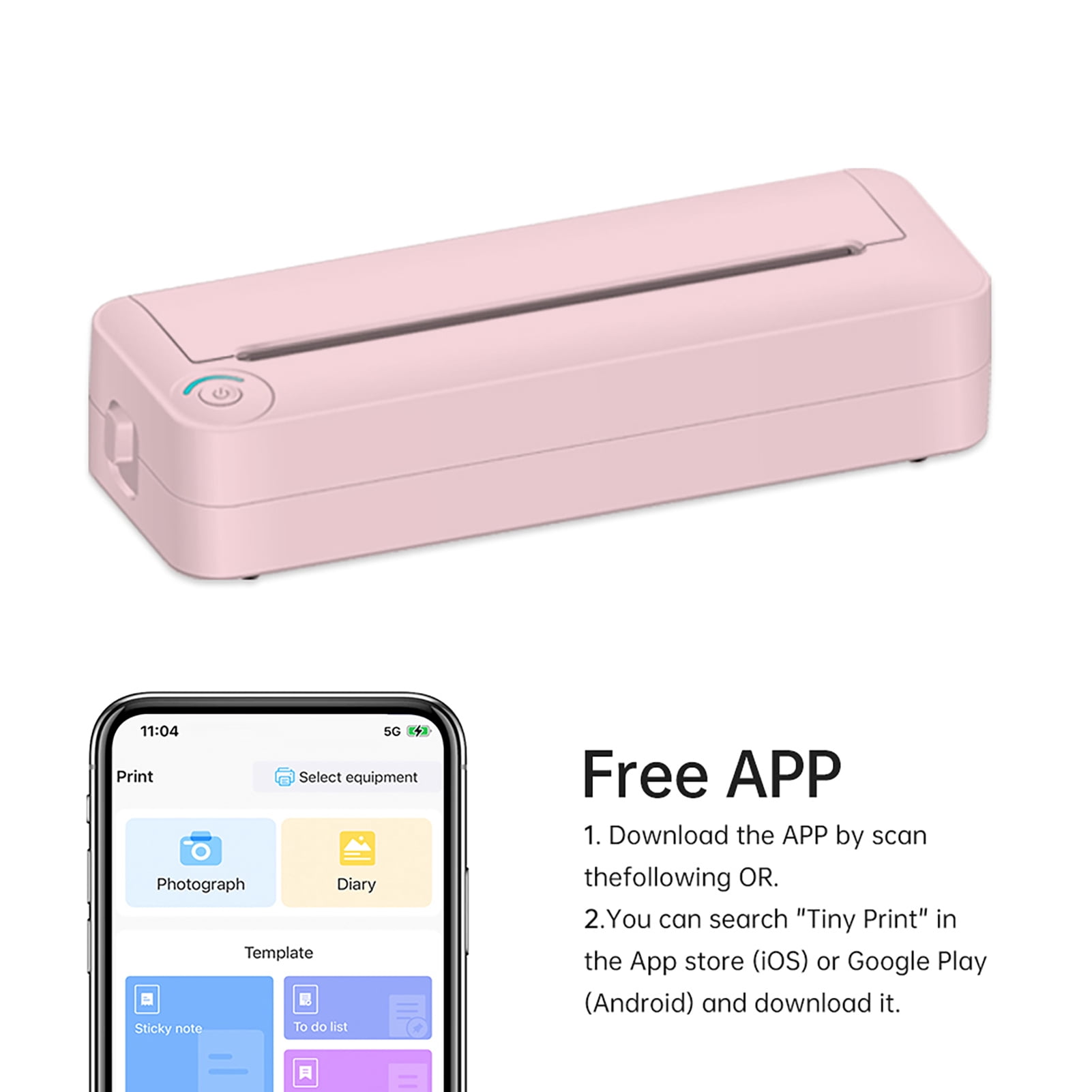 Printer A4 Portable Paper Printer Thermal Printing Wireless BT Connect Compatible With IOS And  Mobile Photo Printer Support 210mm Wide For Outdoor Travel Home Office
