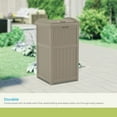thumbnail image 4 of Suncast Resin Wicker Hideaway Outdoor Trash Can with Latching Lid, Dark Taupe, 4 of 9