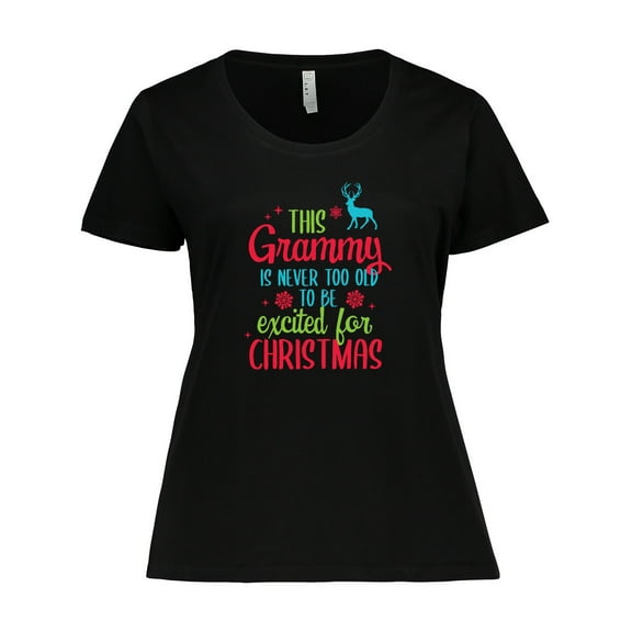 Inktastic Grammy is Never Too Old to Be Excited for Christmas Women's Plus Size T-Shirt