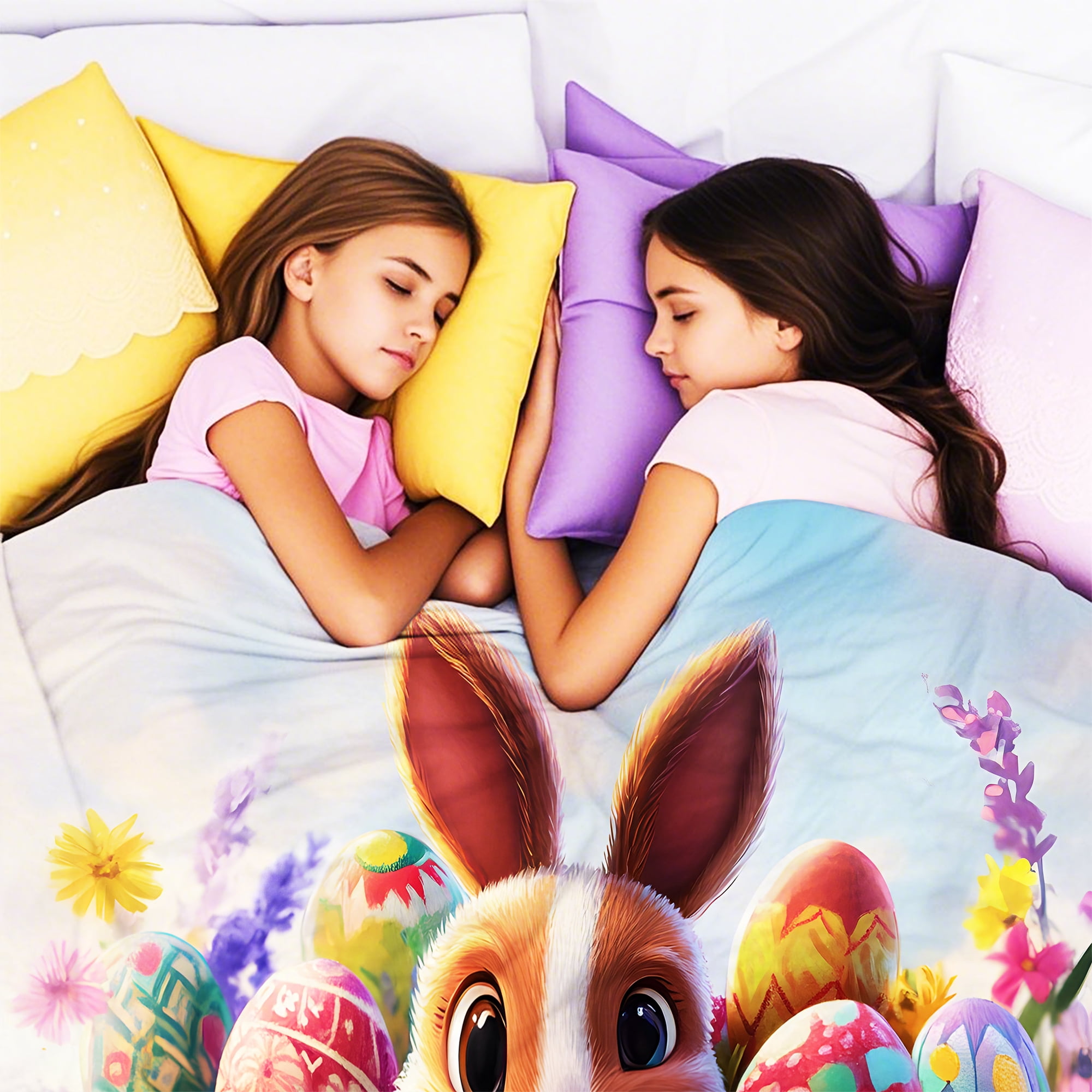 Easter Throw Blanket, Warm Fleece Flannel Bed Blanket, Lightweight Easter Blanket for Sofa Bed Couch 50"x60"