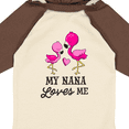 thumbnail image 4 of Inktastic My Nana Loves Me with Two Flamingos Boys or Girls Long Sleeve Baby Bodysuit, 4 of 5