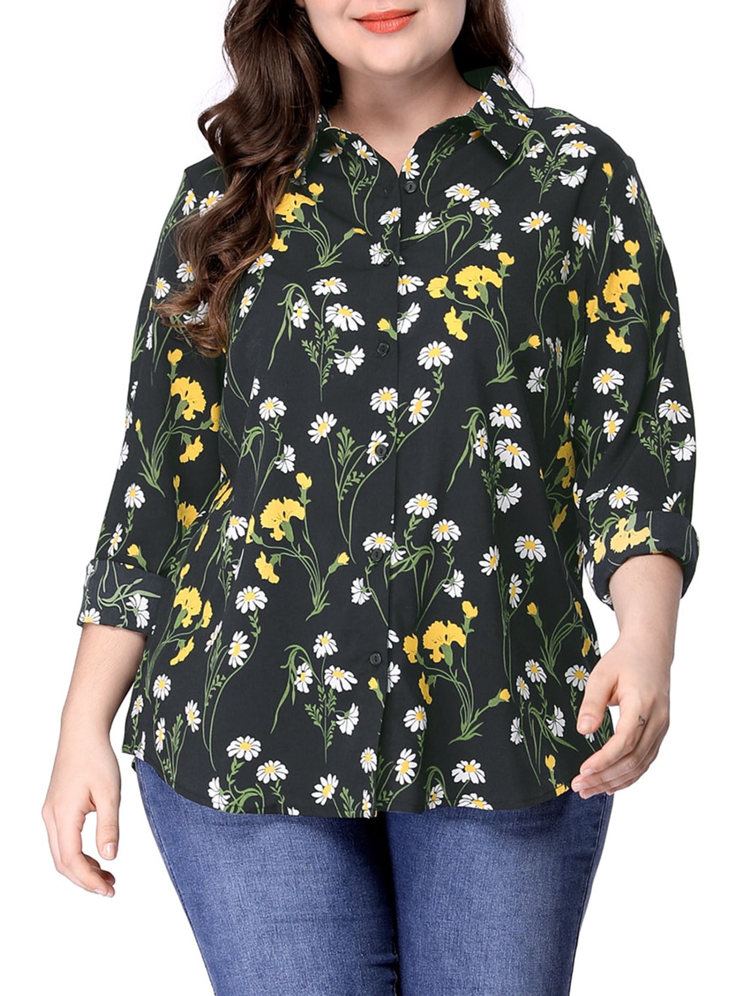 Plus size floral shirt Clearance